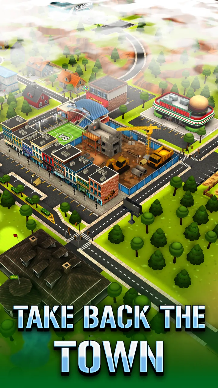 A battle in a toy town
